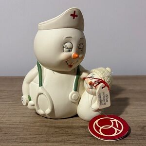 Department 56 Snowman Nurse Figurine - White and Green
